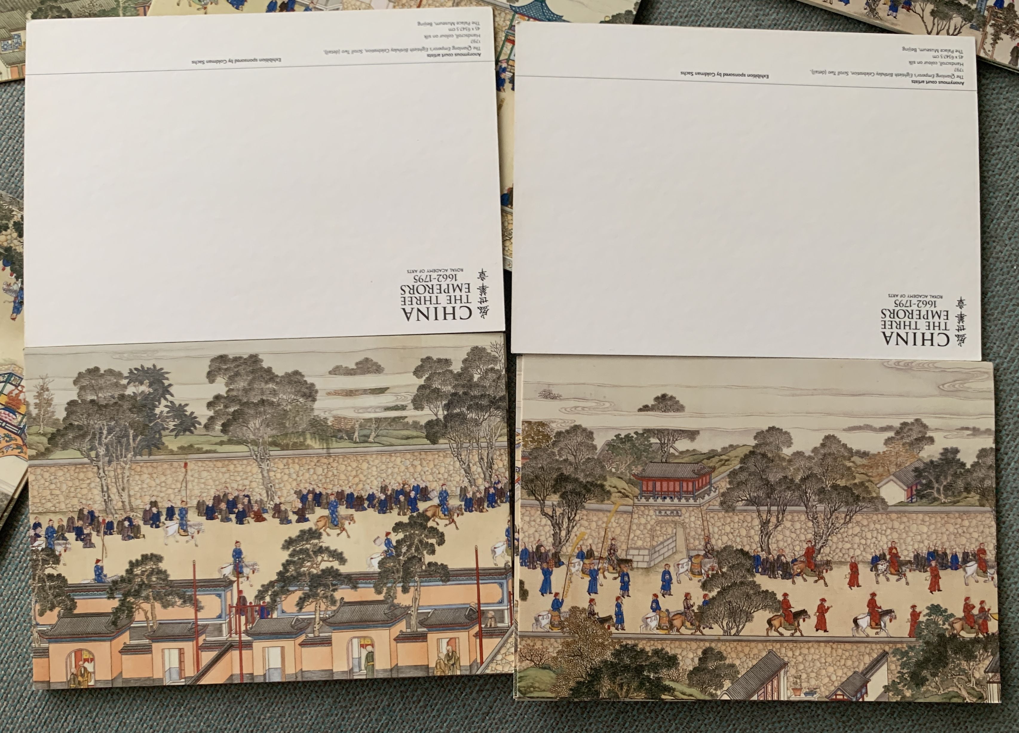 China Three Emperors 1662-1795 - Satz von 24 unbenutzten, wunderschönen Postkarten
