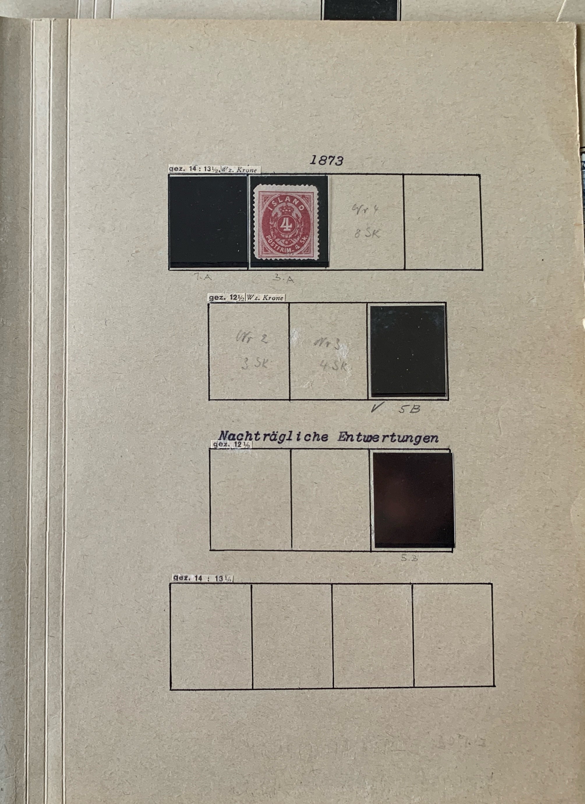 Island-Briefmarken-Sammlung auf Blättern 1873-1952