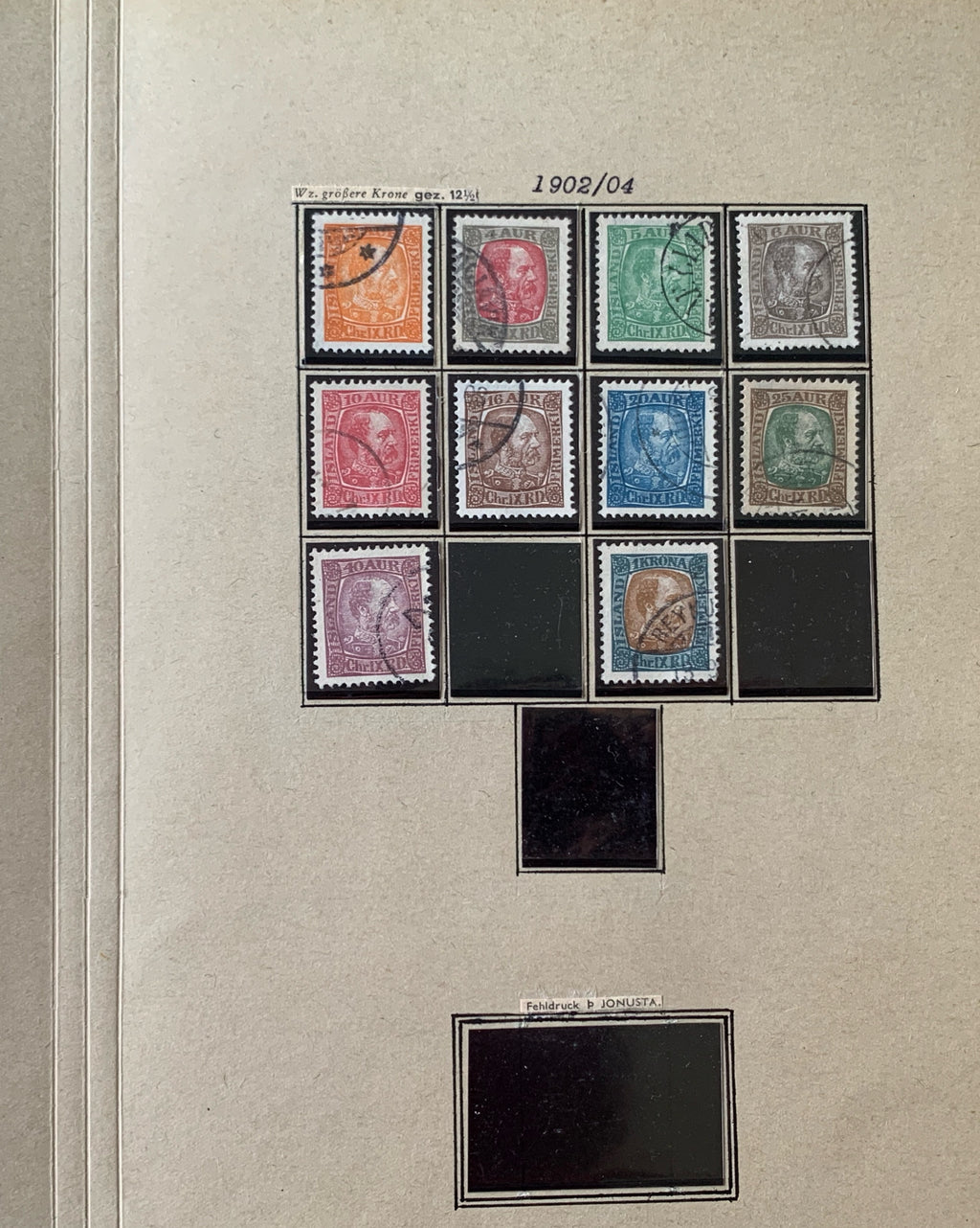 Island-Briefmarken-Sammlung auf Blättern 1873-1952