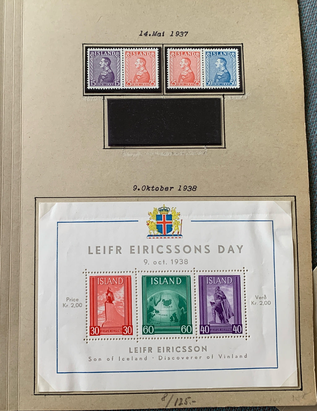 Island-Briefmarken-Sammlung auf Blättern 1873-1952