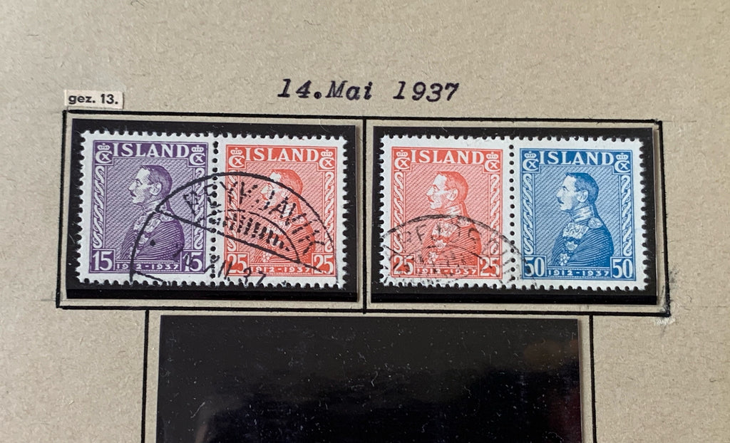 Island-Briefmarken-Sammlung auf Blättern 1873-1952