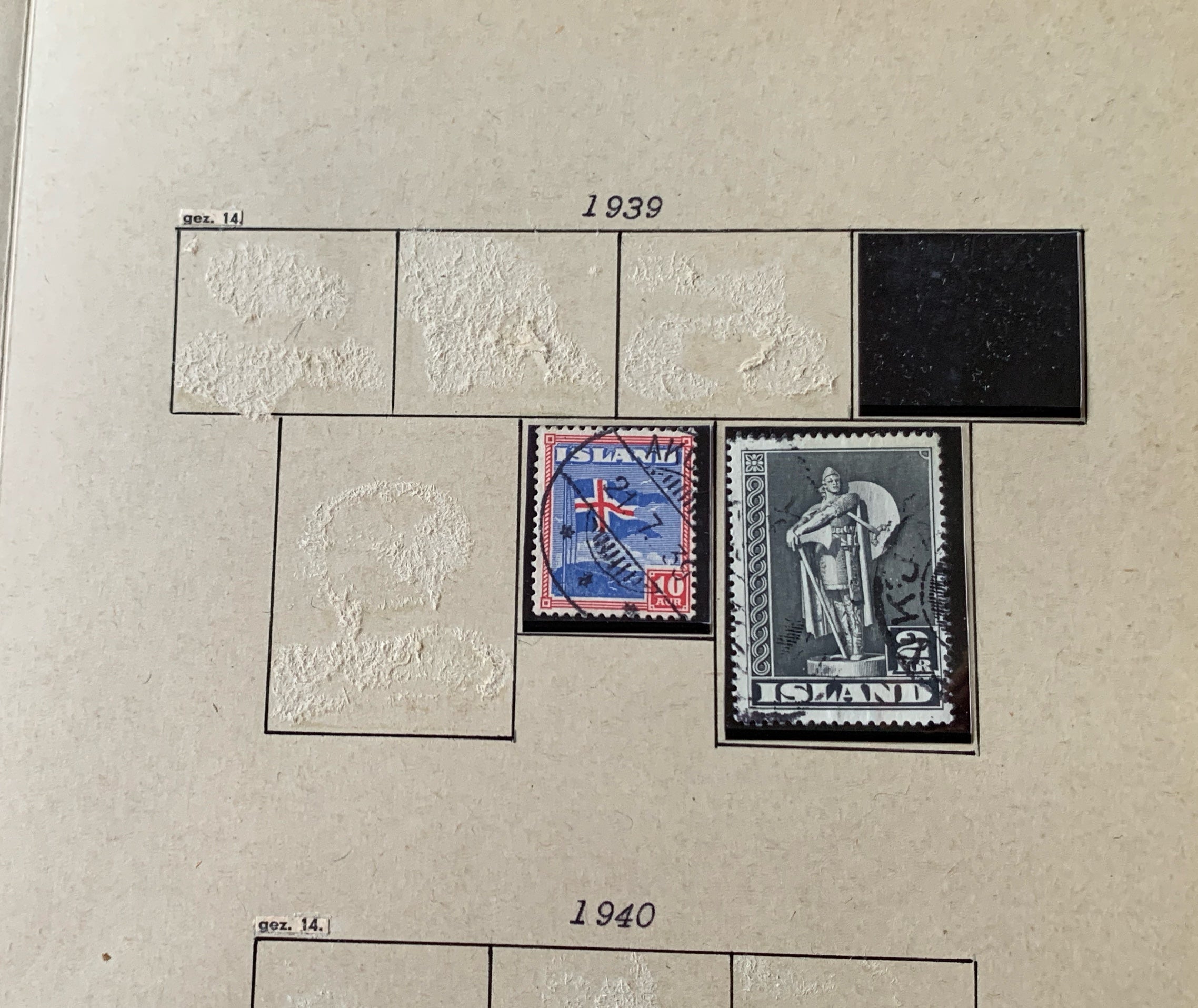 Island-Briefmarken-Sammlung auf Blättern 1873-1952
