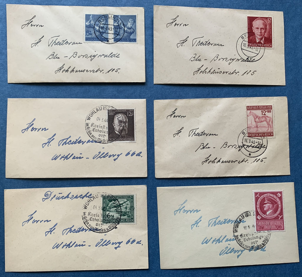 Deutsches Reich 1943 & 1944 - 6 Briefe Wohlau Breslau und Berlin-Borsigwalde