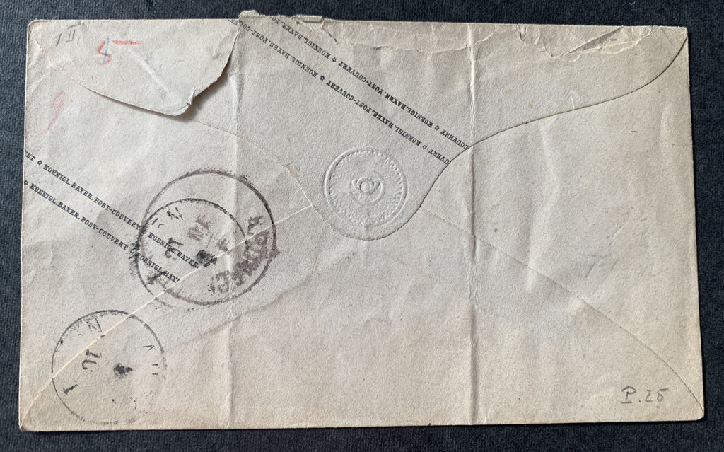 Bayern Ganzsachenbrief 1870 mit tollem Halbkreisstempel Geroldsgrün nach Holzminden - Michel U1