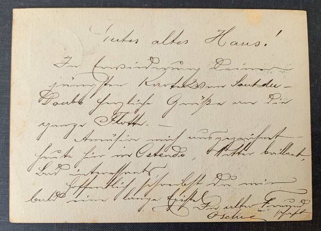 Belgien 1882 - gelaufene Ganzsachen-Karte in die Schweiz