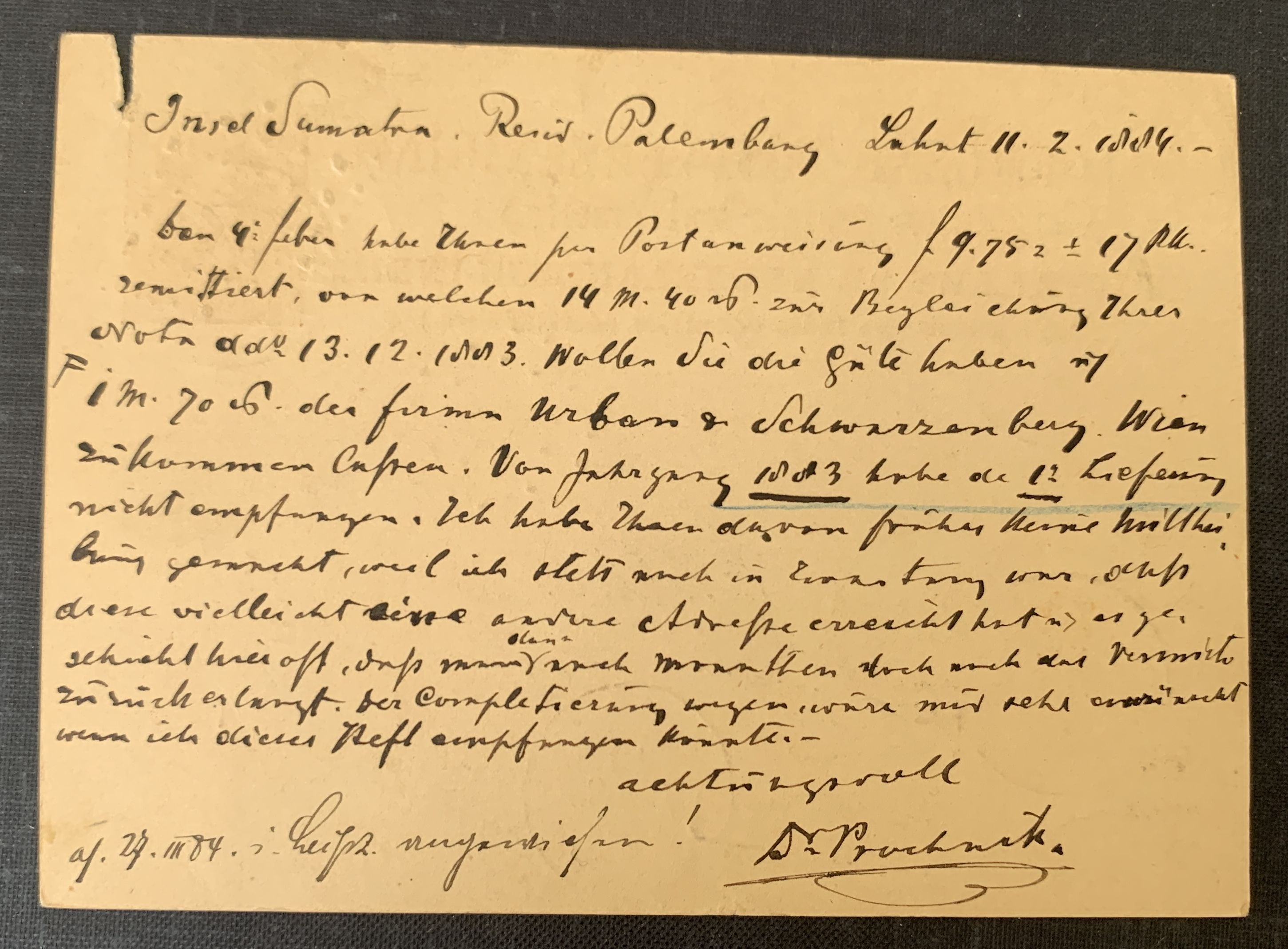 Niederländisch-Indien 1884 gelaufene Ganzsache nach Stuttgart Deutschland