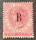 Bangkok - Straits Settlements - Two Cents with "B" overprint ungebraucht