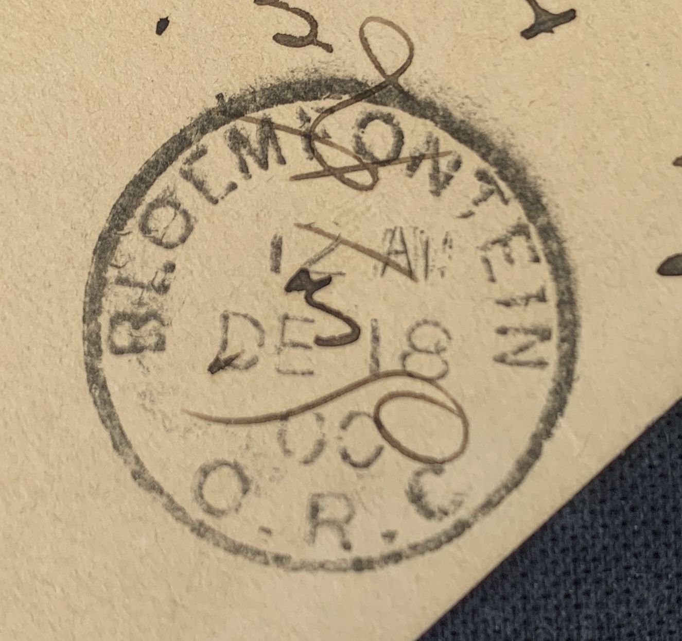 Britisch Oranje Vrij Staat VRI 1900 - gelaufene Ganzsache Postkarte 1/2 P. nach Kapstadt