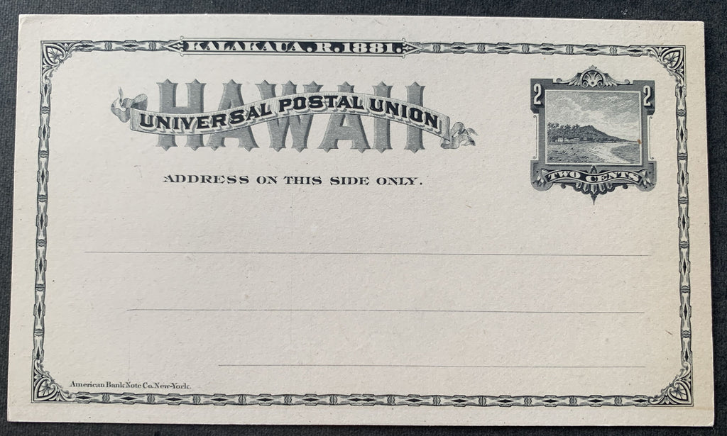 Hawaii Ganzsache 1881 2 Cents schwarz - ungenutzt