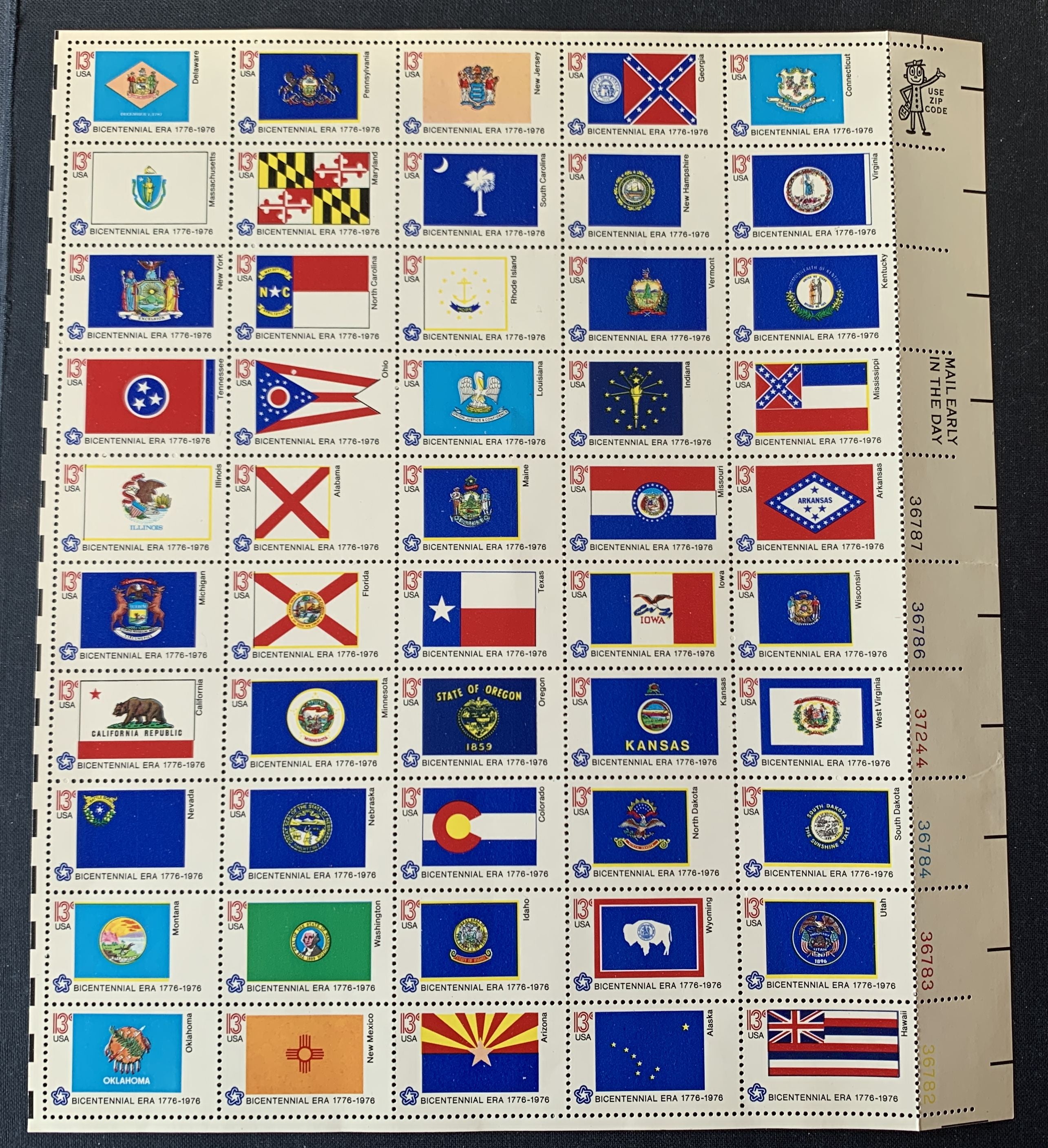 USA 1976: Michel 1203-1252 Postfrisch (MNH) im Bogen mit 50 Briefmarken